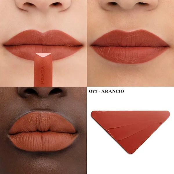 Son Prada Monochrome Hyper Matte 077 Arancio Màu Đỏ Cam Gạch - Son Môi - Vua Hàng Hiệu