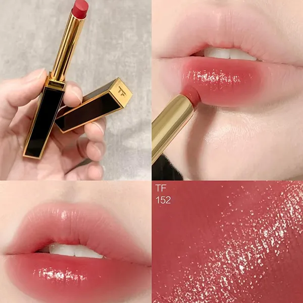 Son Tom Ford Slim Lip Color Shine Lipstick 152 Rose Corset Màu Hồng Đỏ Đất