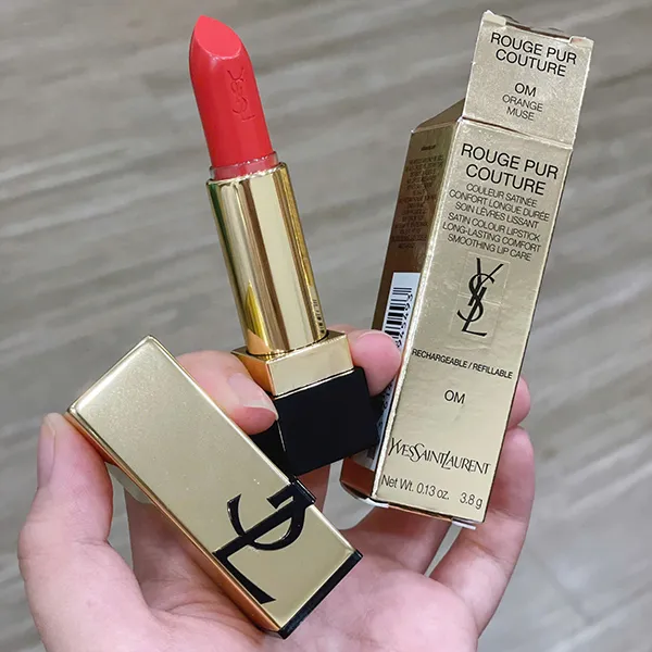 Son YSL Yves Saint Laurent Rouge Pur Couture Satin Lipstick OM Orange Muse Màu Cam San Hô