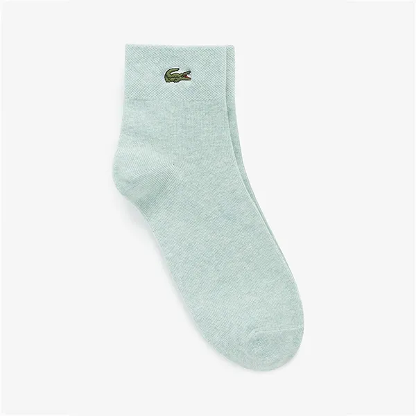 Tất Nam Lacoste Men's Basic Mid Calf Socks RA019E 54G 132 Màu Xanh Nhạt