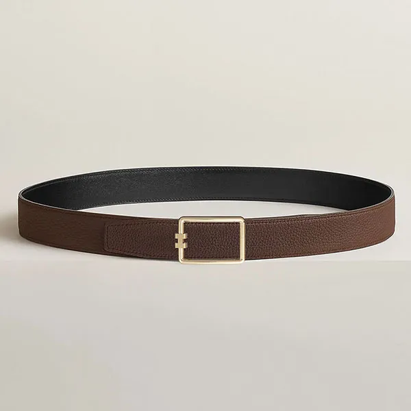 Thắt Lưng Nam Hermès Tube H Belt Buckle & Reversible Leather Strap 32mm Màu Đen Size 95