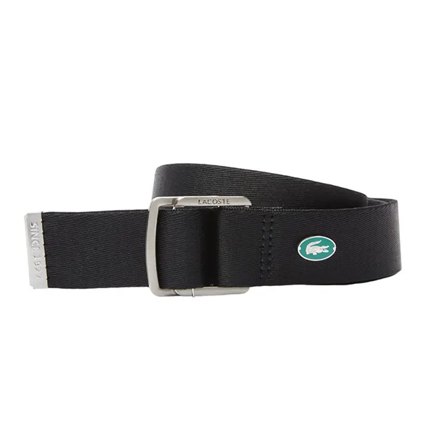 Thắt Lưng Nam Lacoste Engraved Rolling Buckle Grained Leather Belt RC4055 Màu Đen Size 110