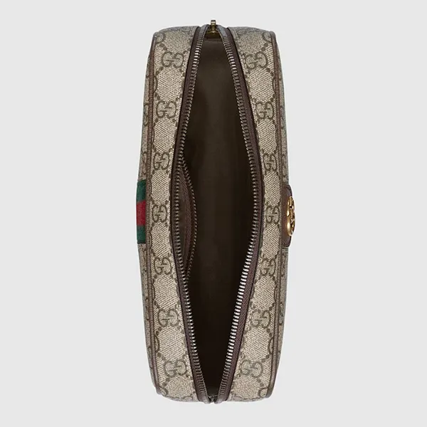 Túi Cầm Tay Nam Gucci Savoy Toiletry Case With Web ‎760019 96IWT 8745 Màu Be Nâu - Túi xách - Vua Hàng Hiệu