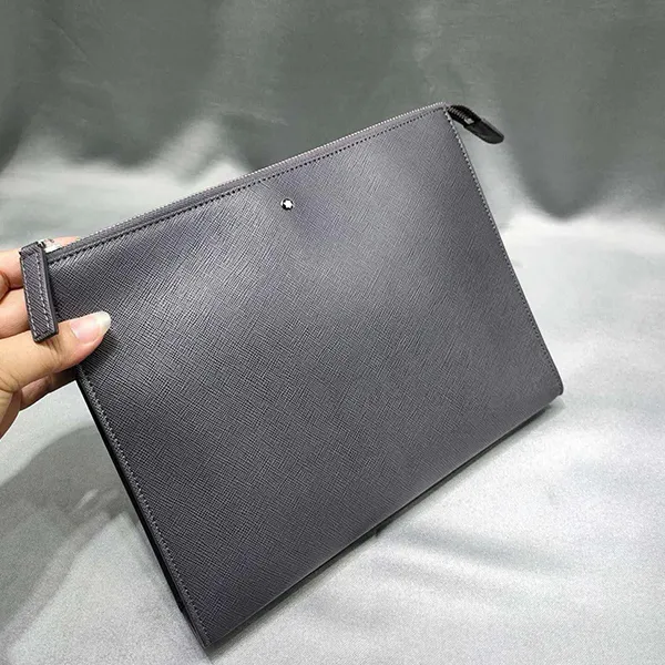 Túi Cầm Tay Nam Montblanc Sartorial Clutch Bag Pochette MB 126056 Màu Xám