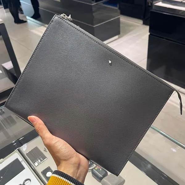 Túi Cầm Tay Nam Montblanc Sartorial Clutch Bag Pochette MB 126056 Màu Xám