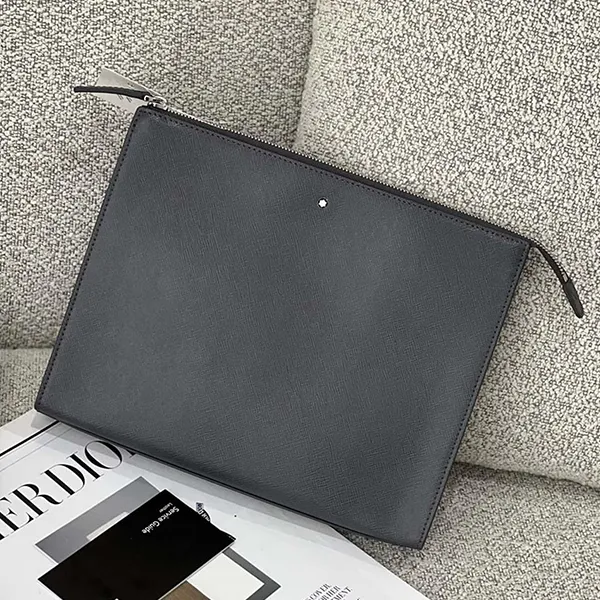 Túi Cầm Tay Nam Montblanc Sartorial Clutch Bag Pochette MB 126056 Màu Xám