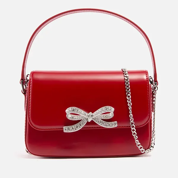 Túi Đeo Chéo Nữ Self-Portrait Micro Red Handbag With Bow Detail Màu Đỏ - Túi xách - Vua Hàng Hiệu