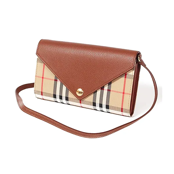 Túi Đeo Chéo Burberry Vintage Check And Leather 8025162 Màu Nâu Be - Túi xách - Vua Hàng Hiệu