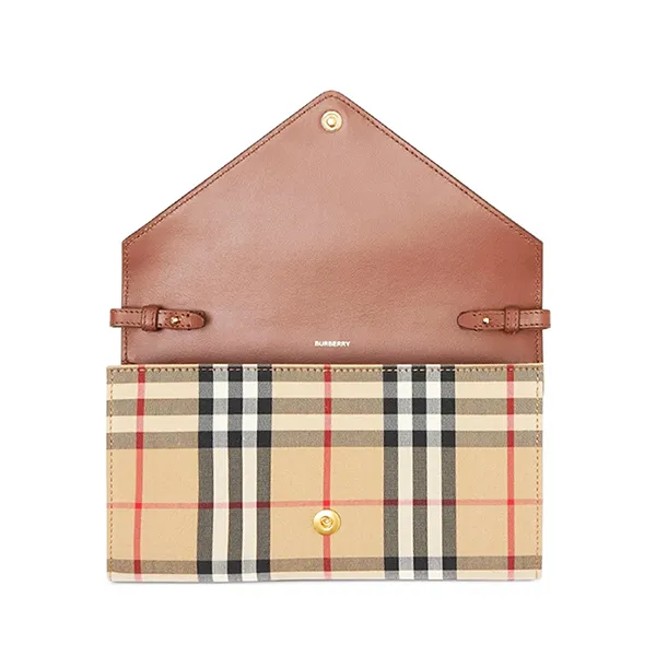 Túi Đeo Chéo Burberry Vintage Check And Leather 8025162 Màu Nâu Be - Túi xách - Vua Hàng Hiệu