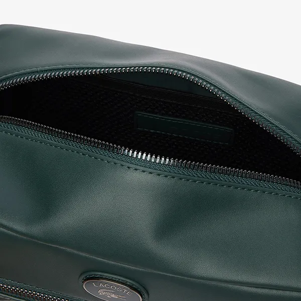 Túi Đeo Chéo Nam Lacoste Men's Leather Monogram Print Pouch Purse Bag NH4398MR B43 Màu Xanh Rêu - Túi xách - Vua Hàng Hiệu