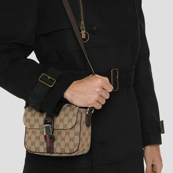 Túi Đeo Chéo Nam Gucci Mini GG Crossbody Bag 802100 FADU5 9857 Màu Be