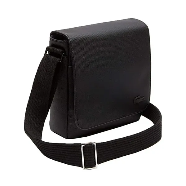 Túi Đeo Chéo Nam Lacoste Classic Petit Piqué Flap Bag NH2341HC Black Màu Đen