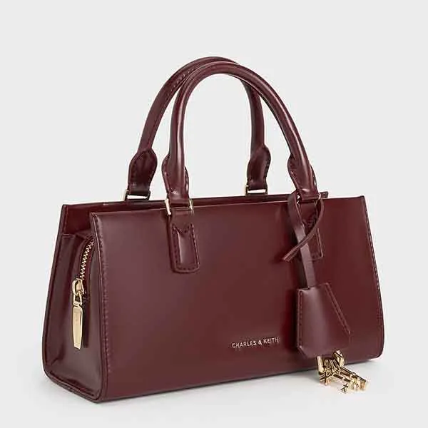 Túi Đeo Chéo Nữ Charles & Keith CNK Mini Kerry Tote Bag Mulberry Plum CK2-30271481 Màu Đỏ