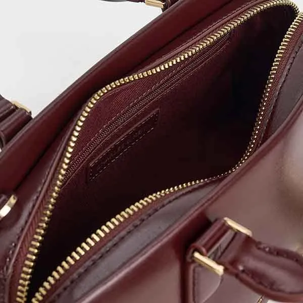 Túi Đeo Chéo Nữ Charles & Keith CNK Mini Kerry Tote Bag Mulberry Plum CK2-30271481 Màu Đỏ