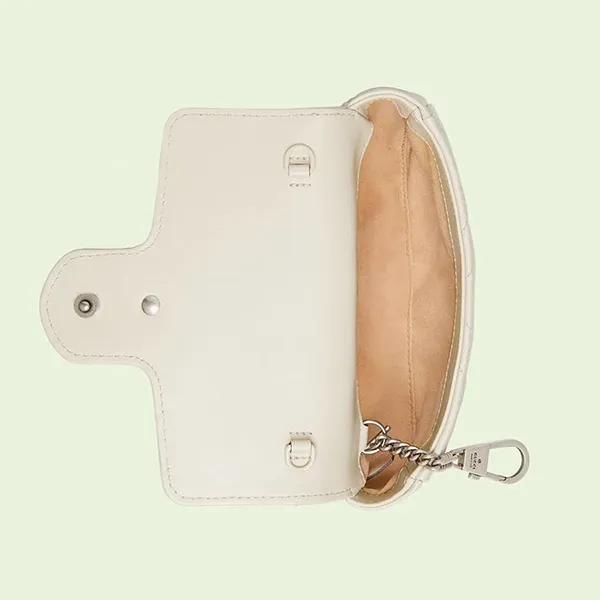 Túi Đeo Chéo Nữ Gucci GG Marmont Belt Bag Màu Trắng - Túi xách - Vua Hàng Hiệu