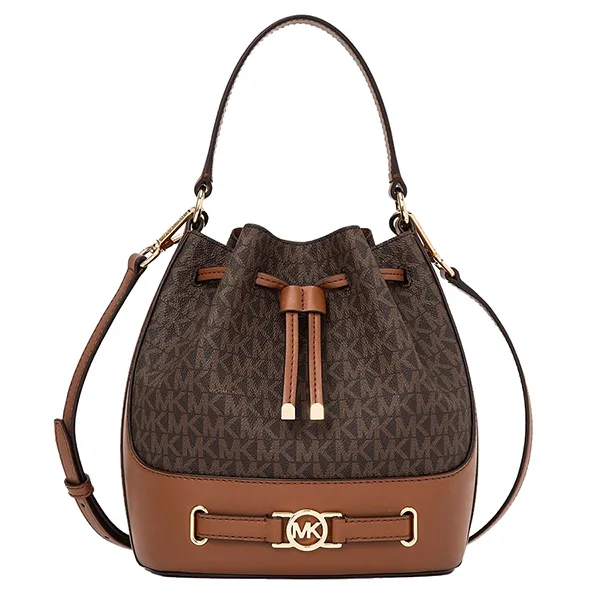 Túi Đeo Chéo Nữ Michael Kors MK Reed Medium Bucket Messenger Bag 35F4G6RM2B200 Màu Nâu