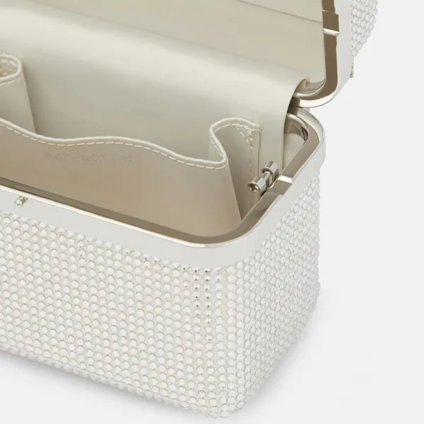 Túi Đeo Chéo Nữ Self-Portrait The Bow Micro Crystal Bag P00885124 Màu Bạc - Túi xách - Vua Hàng Hiệu