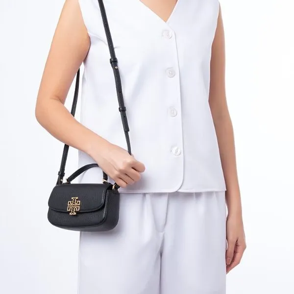 Túi Đeo Chéo Nữ Tory Burch Bag Cross Britain Mini Top Handle 149645 Màu Đen - Túi xách - Vua Hàng Hiệu