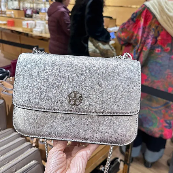Túi Đeo Chéo Nữ Tory Burch Robinson Bag Màu Bạc - Túi xách - Vua Hàng Hiệu