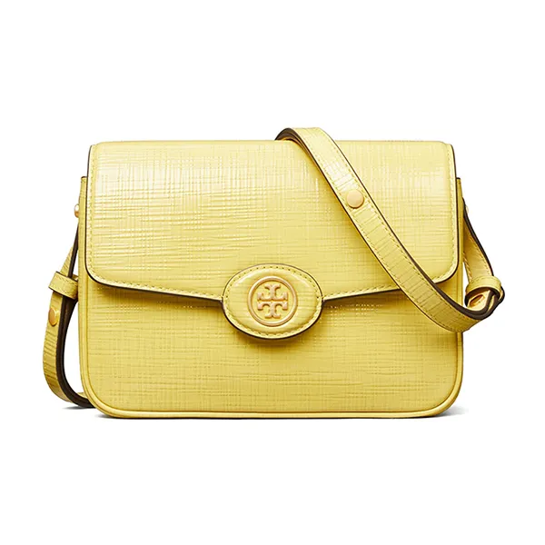 Túi Đeo Chéo Nữ Tory Burch Robinson Crosshatched Shoulder Crossbody Bag Yellow Màu Vàng