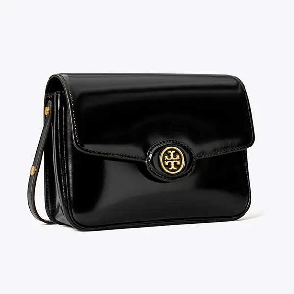 Túi Đeo Chéo Nữ Tory Burch Robinson Spazzolato Shoulder Crossbody Bag Black Màu Đen