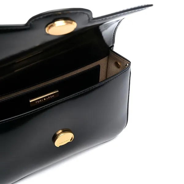 Túi Đeo Chéo Nữ Tory Burch Robinson Spazzolato Shoulder Crossbody Bag Black Màu Đen