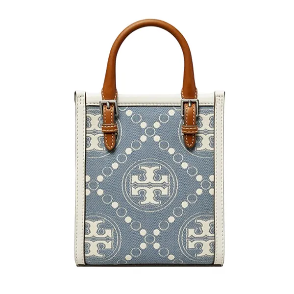 Túi Đeo Chéo Nữ Tory Burch T Monogram Mini Jacquard Shoulder Bag 145511 Màu Xanh - Túi xách - Vua Hàng Hiệu
