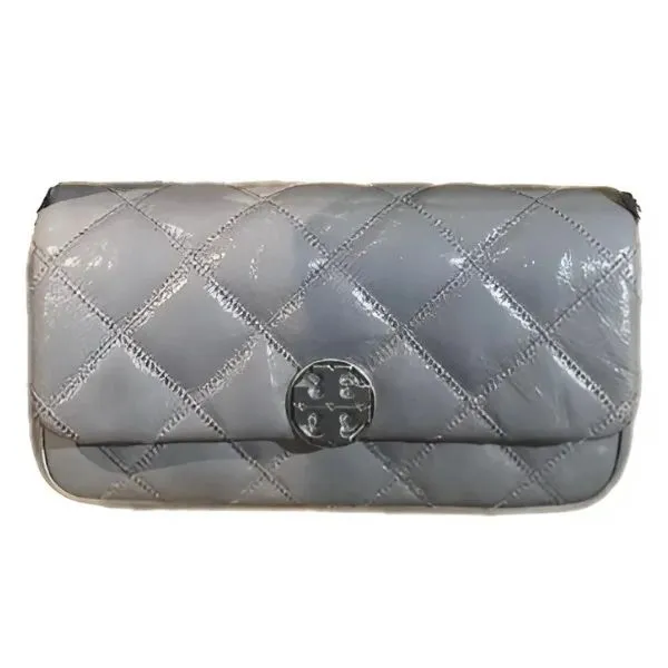 Túi Đeo Chéo Nữ Tory Burch Willa Matte Gray Quilted Chain Crossbody Bag Màu Xám - Túi xách - Vua Hàng Hiệu