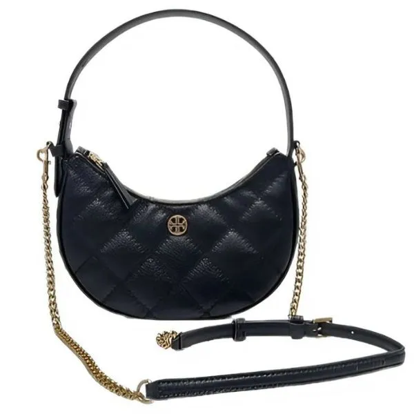 Túi Đeo Chéo Nữ Tory Burch Willa Mini Crescent Bag Leather Crossbody In Black 157742 Màu Đen - Túi xách - Vua Hàng Hiệu