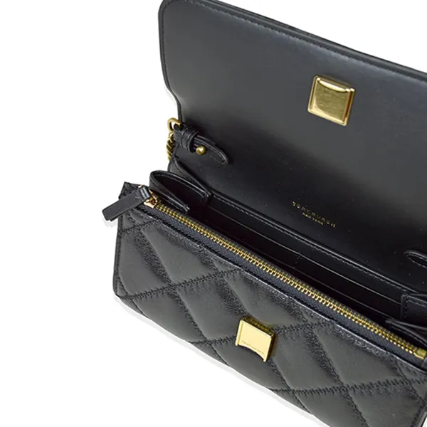 Túi Đeo Chéo Nữ Tory Burch Willa Quilted Leather Chain Wallet Crossbody Clutch Bag 150076 Black Màu Đen - Túi xách - Vua Hàng Hiệu