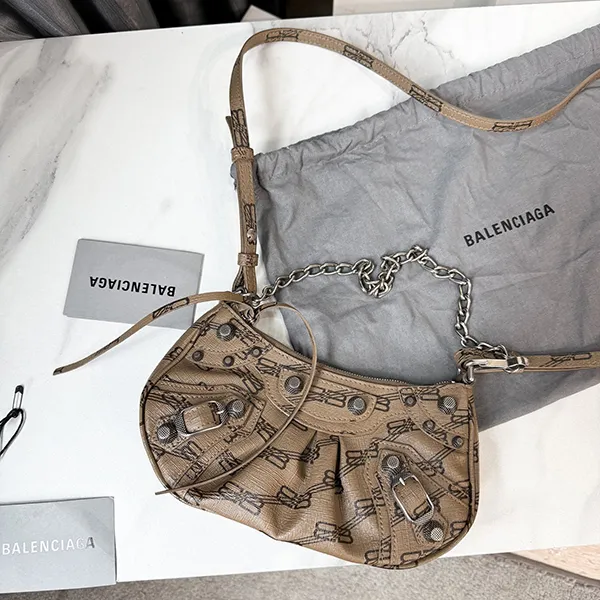 Túi Đeo Vai Nữ Balenciaga Brown Le Cagole Mini Shoulder Bag Màu Nâu