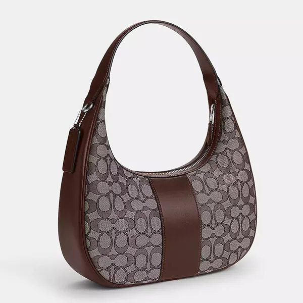 Túi Đeo Vai Nữ Coach Carmen Shoulder Bag In Signature Jacquard CV001 Màu Nâu - Túi xách - Vua Hàng Hiệu