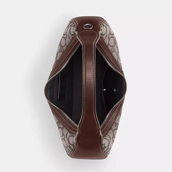 Túi Đeo Vai Nữ Coach Carmen Shoulder Bag In Signature Jacquard CV001 Màu Nâu - Túi xách - Vua Hàng Hiệu
