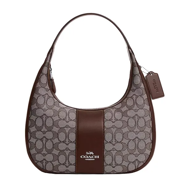 Túi Đeo Vai Nữ Coach Carmen Shoulder Bag In Signature Jacquard CV001 Màu Nâu - Túi xách - Vua Hàng Hiệu