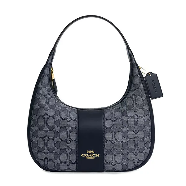Túi Đeo Vai Nữ Coach Carmen Shoulder Bag In Signature Jacquard CV001 Màu Xanh Navy - Túi xách - Vua Hàng Hiệu