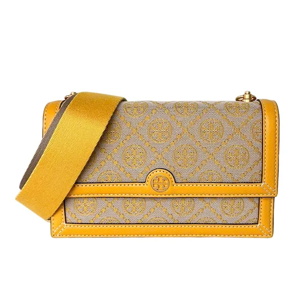 Túi Đeo Vai Nữ Tory Burch Mini T Monogram Shoulder Bag 81000 Màu Vàng - Túi xách - Vua Hàng Hiệu