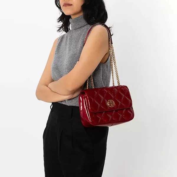 Túi Đeo Vai Nữ Tory Burch Willa Shine Shoulder Bag Màu Đỏ Đậm - Túi xách - Vua Hàng Hiệu