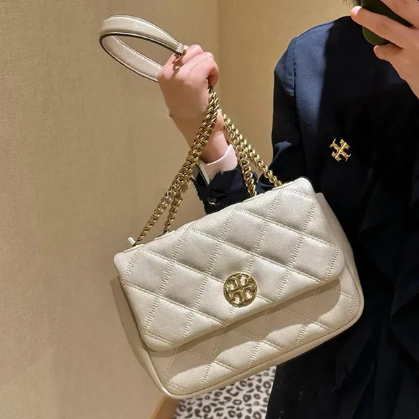 Túi Đeo Vai Nữ Tory Burch Willa Shine Shoulder Bag Màu Trắng - Túi xách - Vua Hàng Hiệu