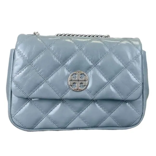 Túi Đeo Vai Nữ Tory Burch Willa Shine Small Shoulder Bag In Snow Cloud 152051 Màu Xanh Blue - Túi xách - Vua Hàng Hiệu