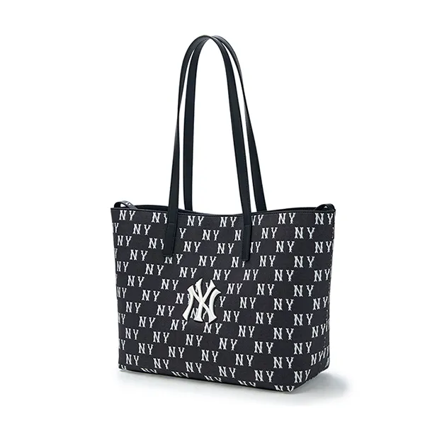 Túi Tote Nữ MLB Classic Monogram Jacquard Shopper Bag Boston Red Sox 3AORM015N-50BKS Black Màu Đen