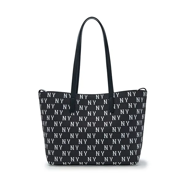 Túi Tote Nữ MLB Classic Monogram Jacquard Shopper Bag Boston Red Sox 3AORM015N-50BKS Black Màu Đen