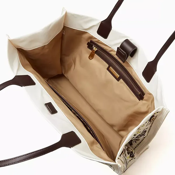 Túi Tote Nữ Tory Burch Ella Shoulder Bag 146968 Màu Trắng Nâu - Túi xách - Vua Hàng Hiệu