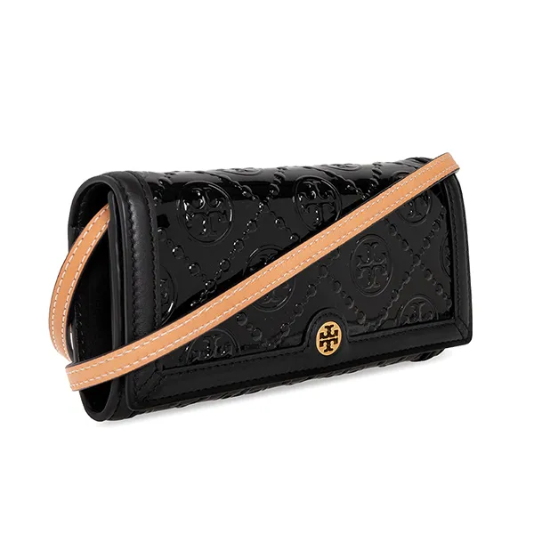 Túi Đeo Chéo Nữ Tory Burch Monogram Patent Leather Wallet Crossbody Bag 139997 Màu Đen - Túi xách - Vua Hàng Hiệu