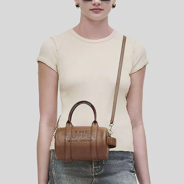 Túi Trống Nữ Marc Jacobs The Leather Mini Duffle Bag 2S4HCR032H02 Màu Nâu