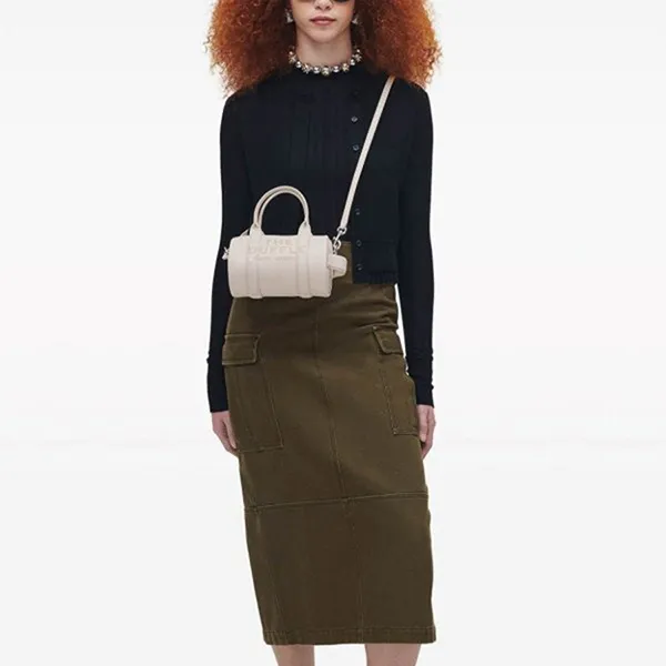 Túi Trống Nữ Marc Jacobs The Leather Mini Duffle Bag 2S4HCR032H02 Màu Trắng