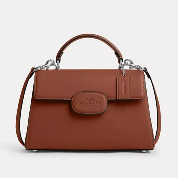 Túi Xách Nữ Coach Silver Blush Eliza Top Handle Bag CT852 Redwood Màu Nâu
