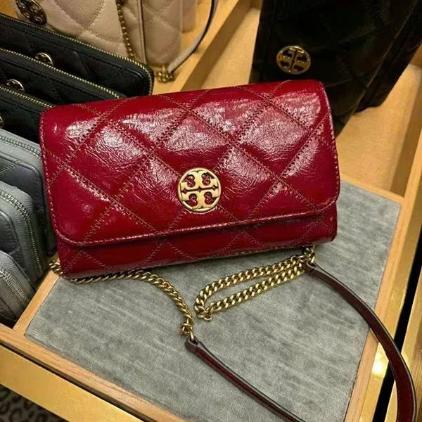 Túi Xách Nữ Tory Burch Willa Quilted Leather Chain Wallet Crossbody Clutch 164057 Bag Sorrel Màu Đỏ