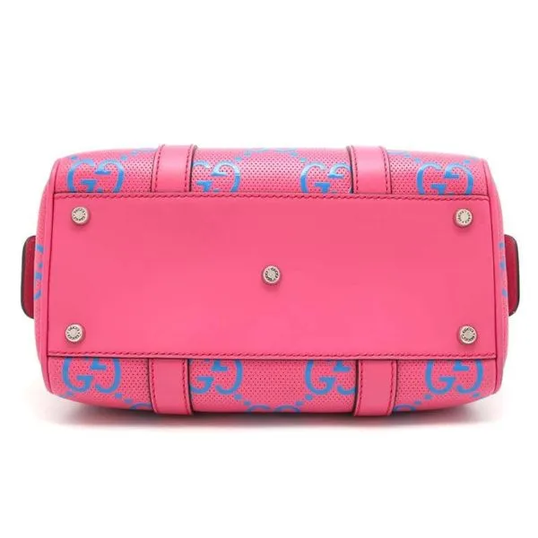 Túi Xách Tay Nữ Gucci Perforated Leather Duffle Handle Bag 725292AABDQ 5745 Màu Hồng