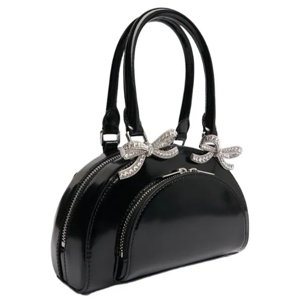 Túi Xách Tay Nữ Self-Portrait Mini Leather Curved Top Handle Bag 80I-ZGT001 Màu Đen - Túi xách - Vua Hàng Hiệu