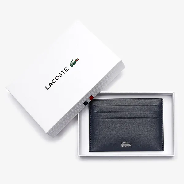 Ví Đựng Thẻ Nam Lacoste Navy Fitzgerald Leather Card Holder NH1346FG 021 Màu Xanh Navy - Túi xách - Vua Hàng Hiệu